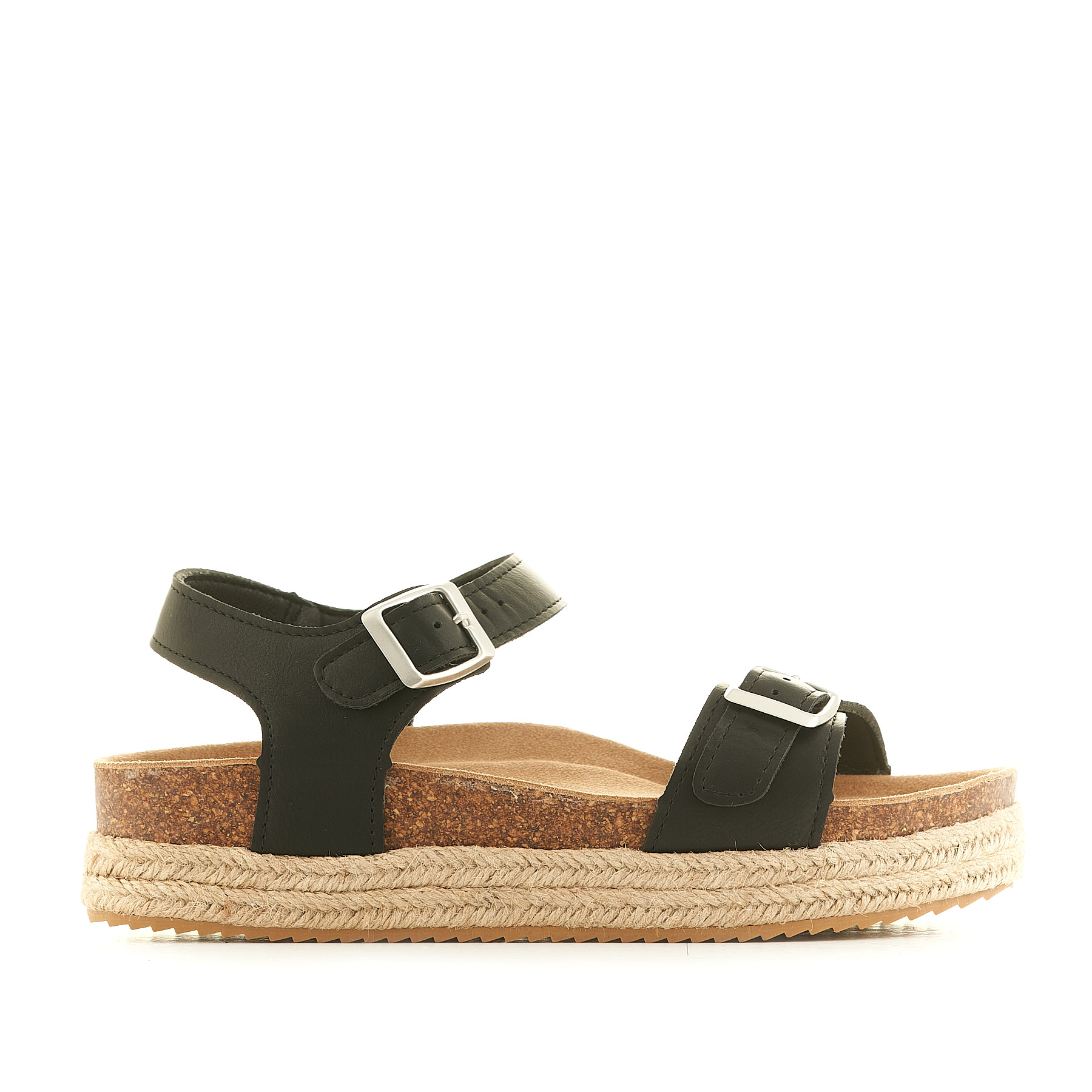 Sandalias Plataformas Negras Con Plataforma Y Doble Cuerda Owel